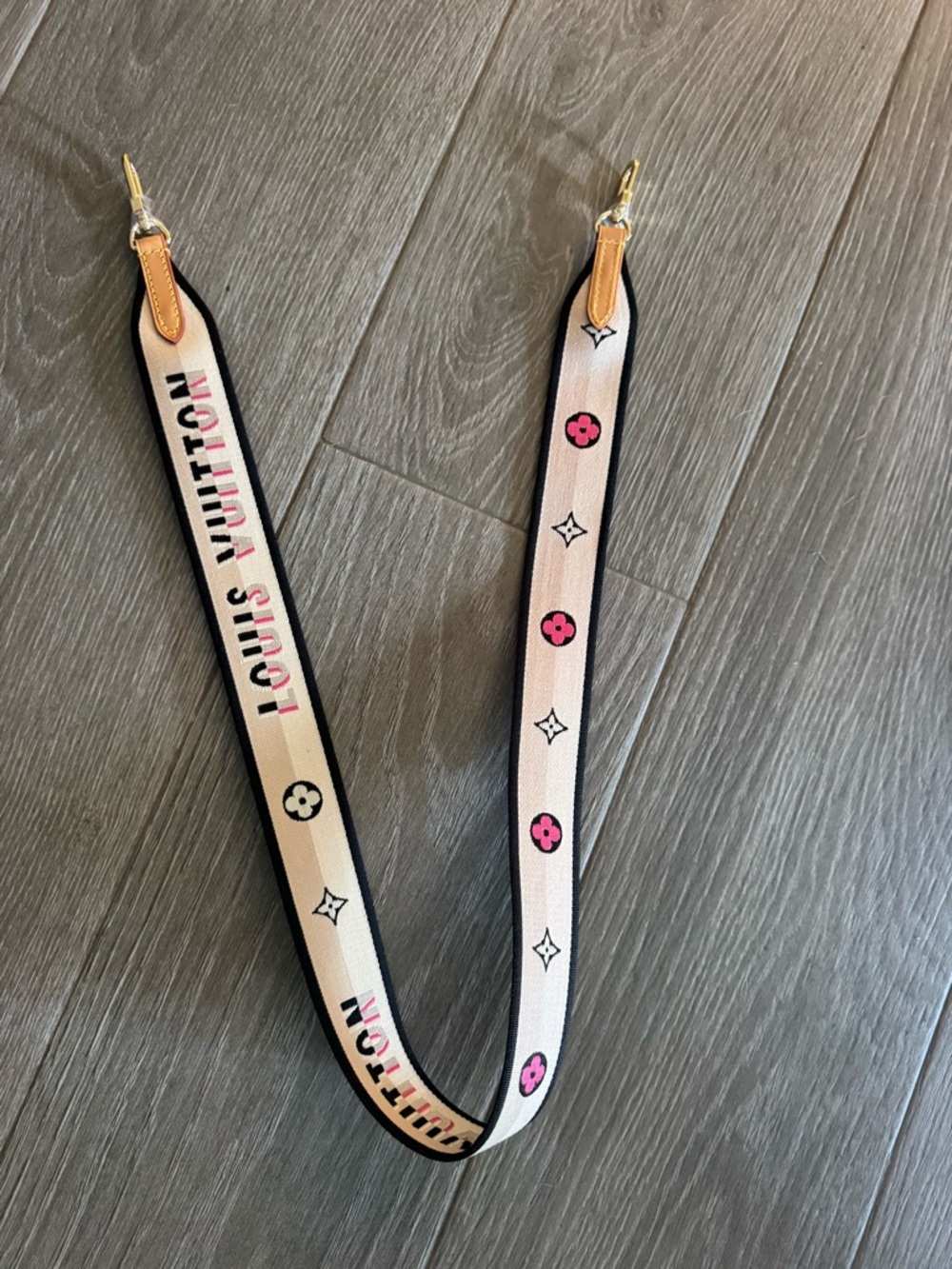 Louis Vuitton Pink and Black Monogram Canvas Shoulder Strap